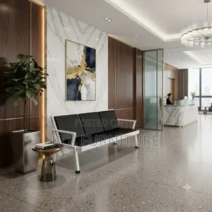Office Benches; Three Seaters Leather Reception Waiting Area Bench
