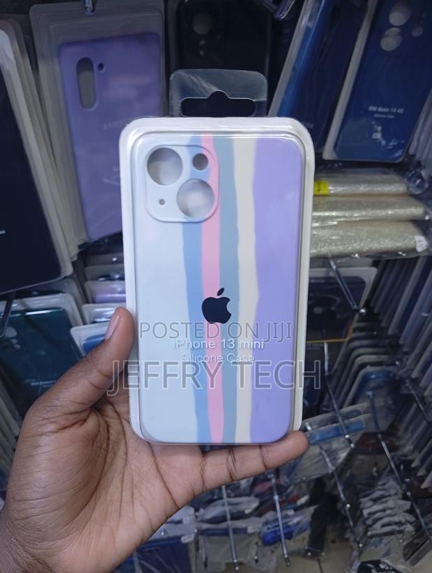 Rainbow Liquid Silicone Case for the Apple iPhone 13 Mini - main view