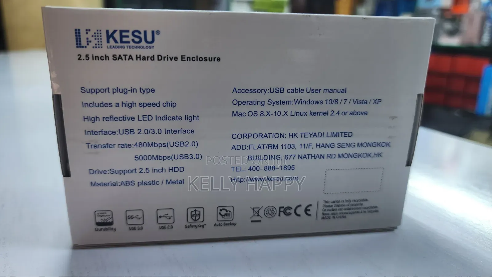 Kesu 2.5 Inch Sata Hard Drive Enclosure 3.0 Speed
