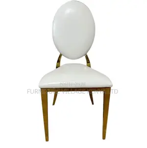 Dining Chair; 4 Leg Leather Gold-Event Dining Chair