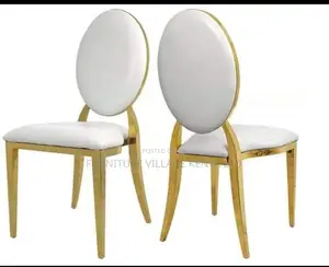 Dining Chair; 4 Leg Leather Gold-Event Dining Chair