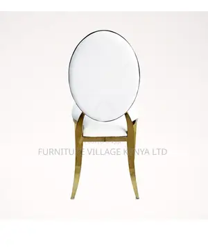 Dining Chair; 4 Leg Leather Gold-Event Dining Chair