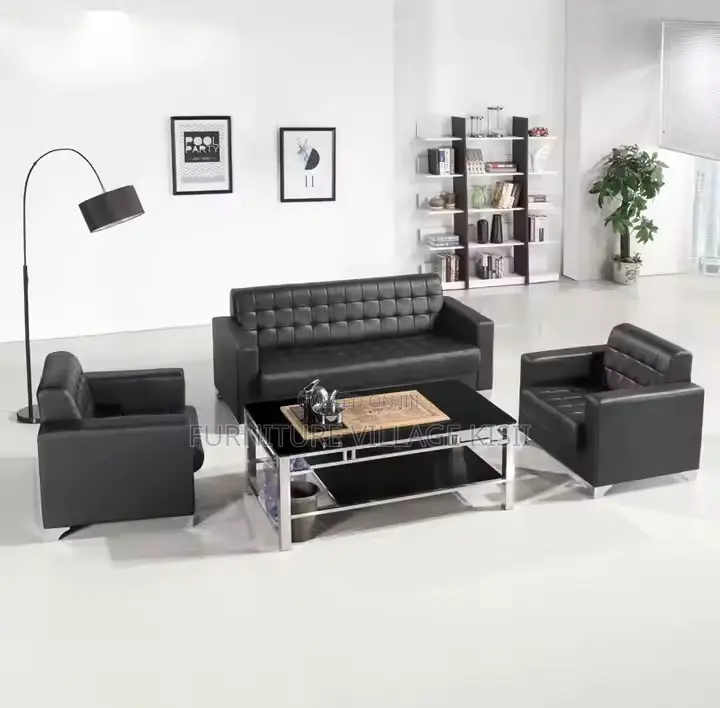 Office Sofa; 5-Seater Executive Leather Office Sofa