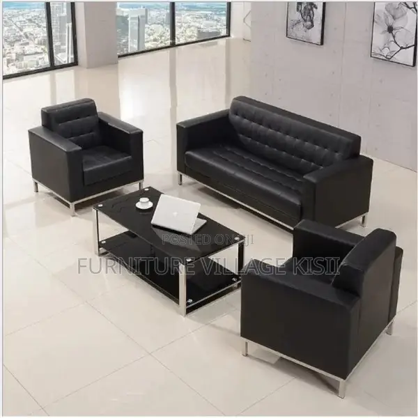 Office Sofa; 5-Seater Executive Leather Office Sofa