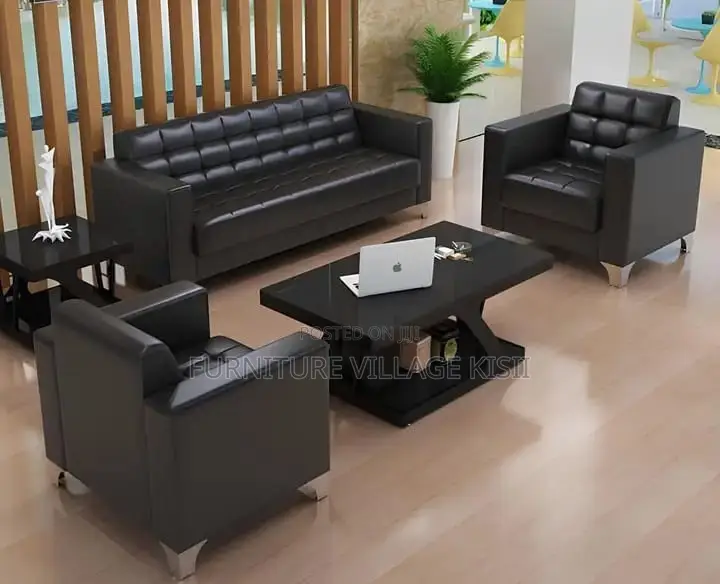 Office Sofa; 5-Seater Executive Leather Office Sofa