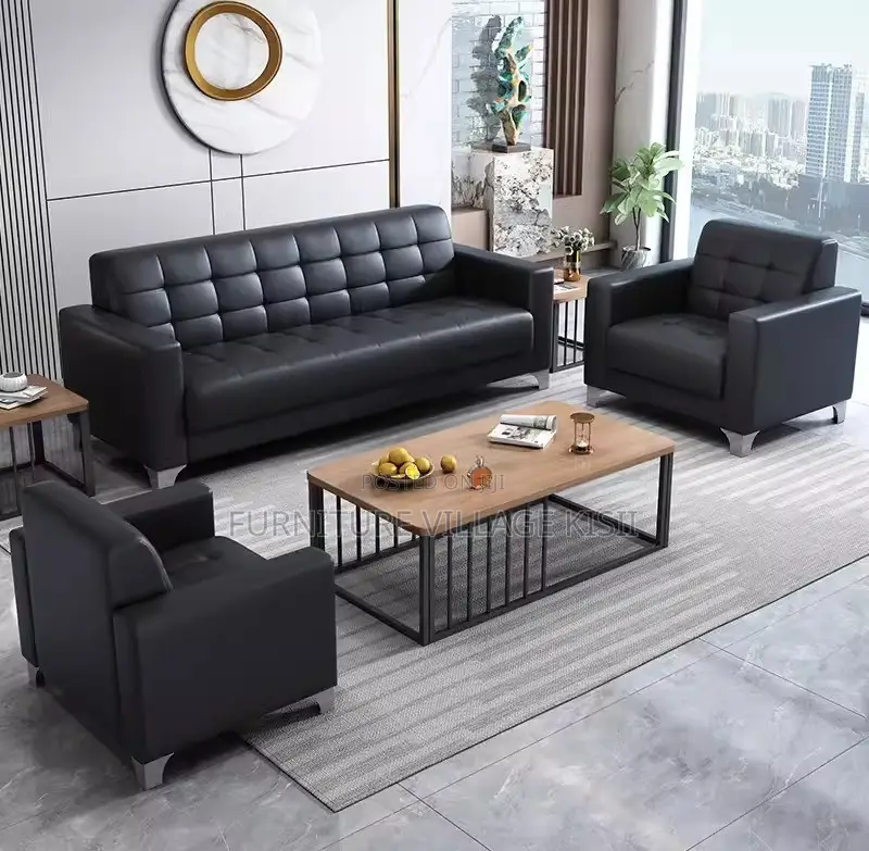 Office Sofa; 5-Seater Executive Leather Office Sofa