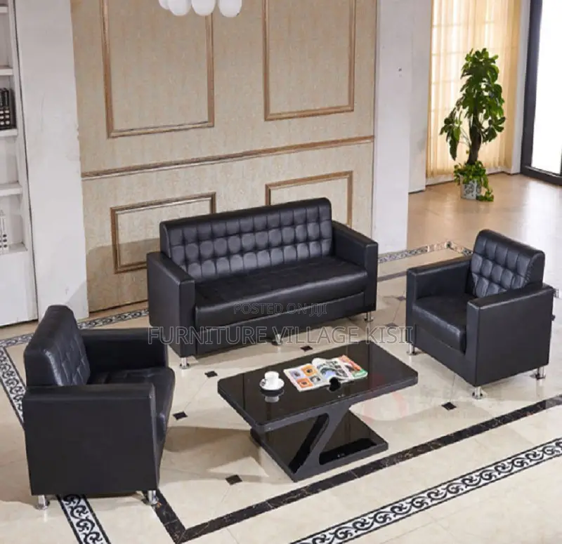 Office Sofa; 5-Seater Executive Leather Office Sofa
