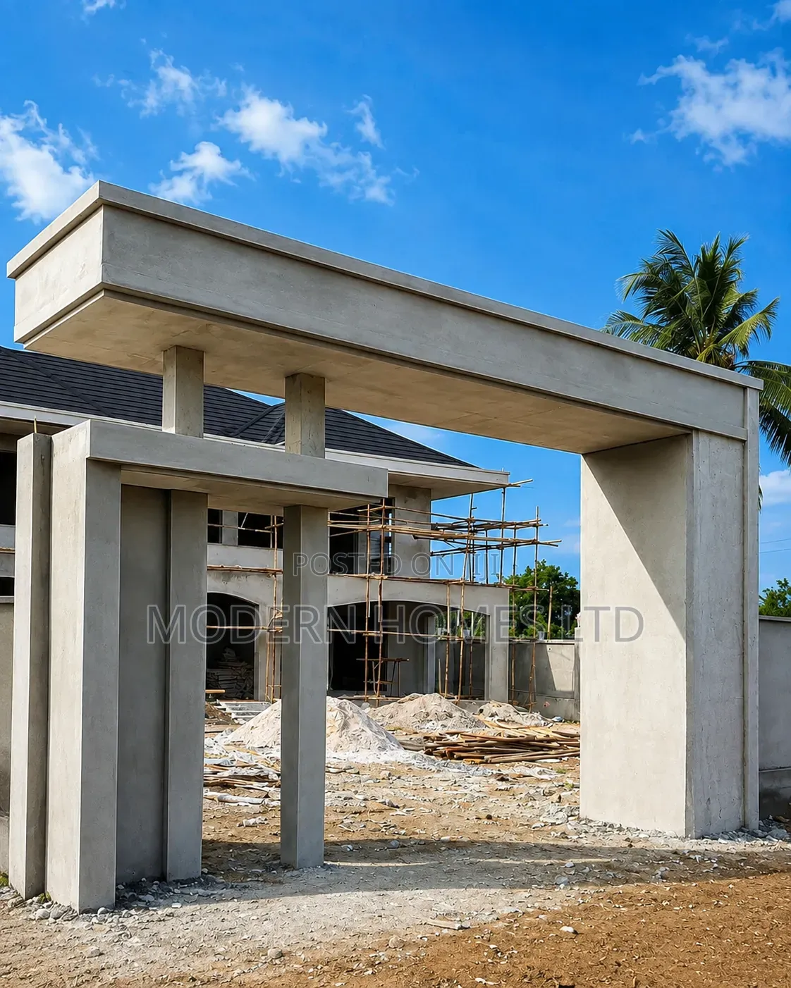 Modern Gate Entrance Construction, Quality Finishing Custom Design