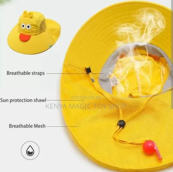 Kids Yellow Duck Wide Brim Sun Hat