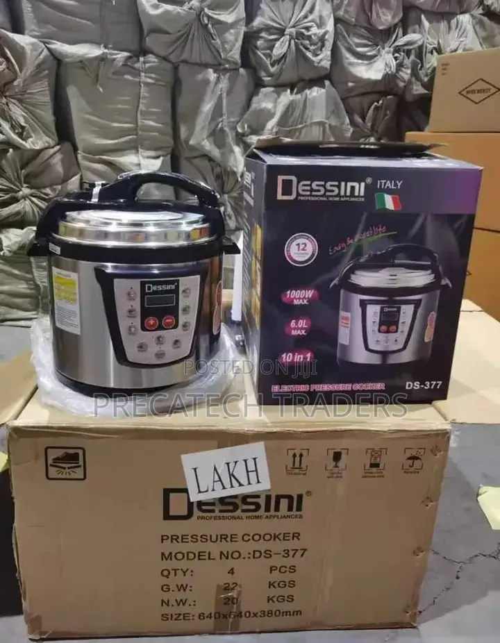 6L Dessini Electric Pressure Cooker 1000W – Stainless Steel