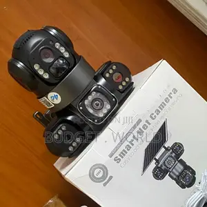 4G 360° Solar CCTV Camera With Three Lenses Full HD Video