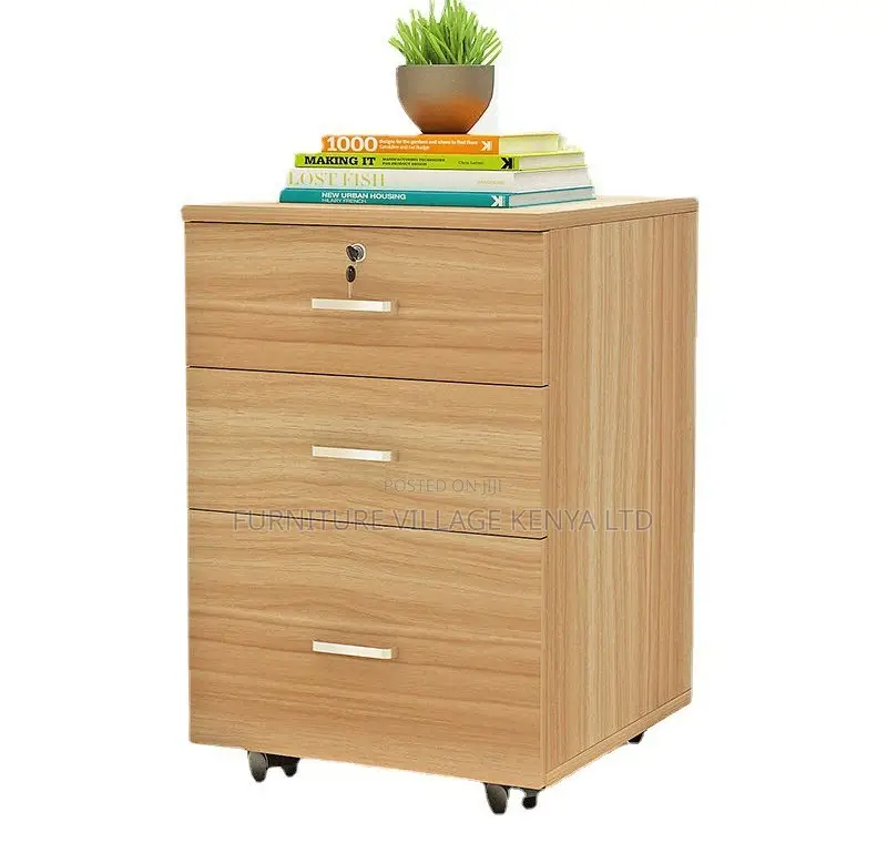 Office Cabinet; 3 Drawer Wooden Mobile Storage Cabinet