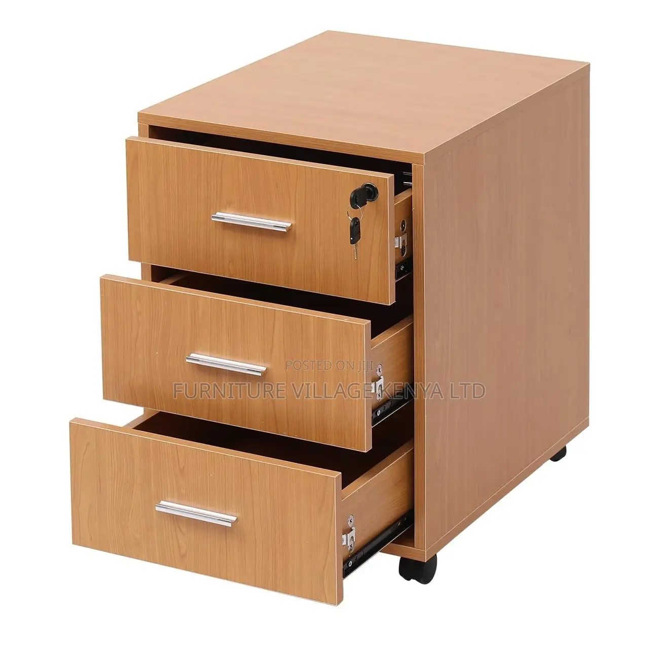 Office Cabinet; 3 Drawer Wooden Mobile Storage Cabinet