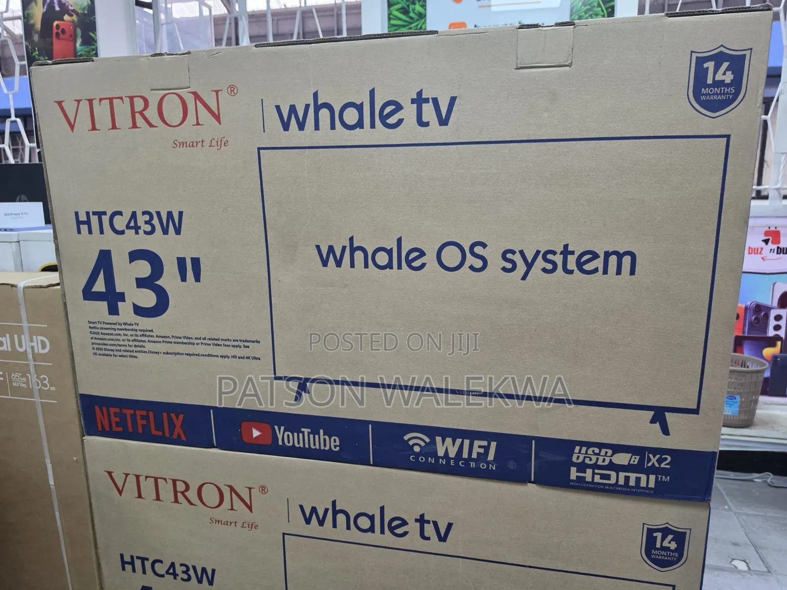 Vitron 43 Inch Whale Smart TV (HTC43W) 2026 Frameless Full HD