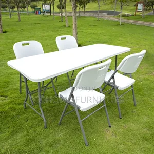 Foldable Table: 1.8m by 0.6m Plastic Top With Frame Metal