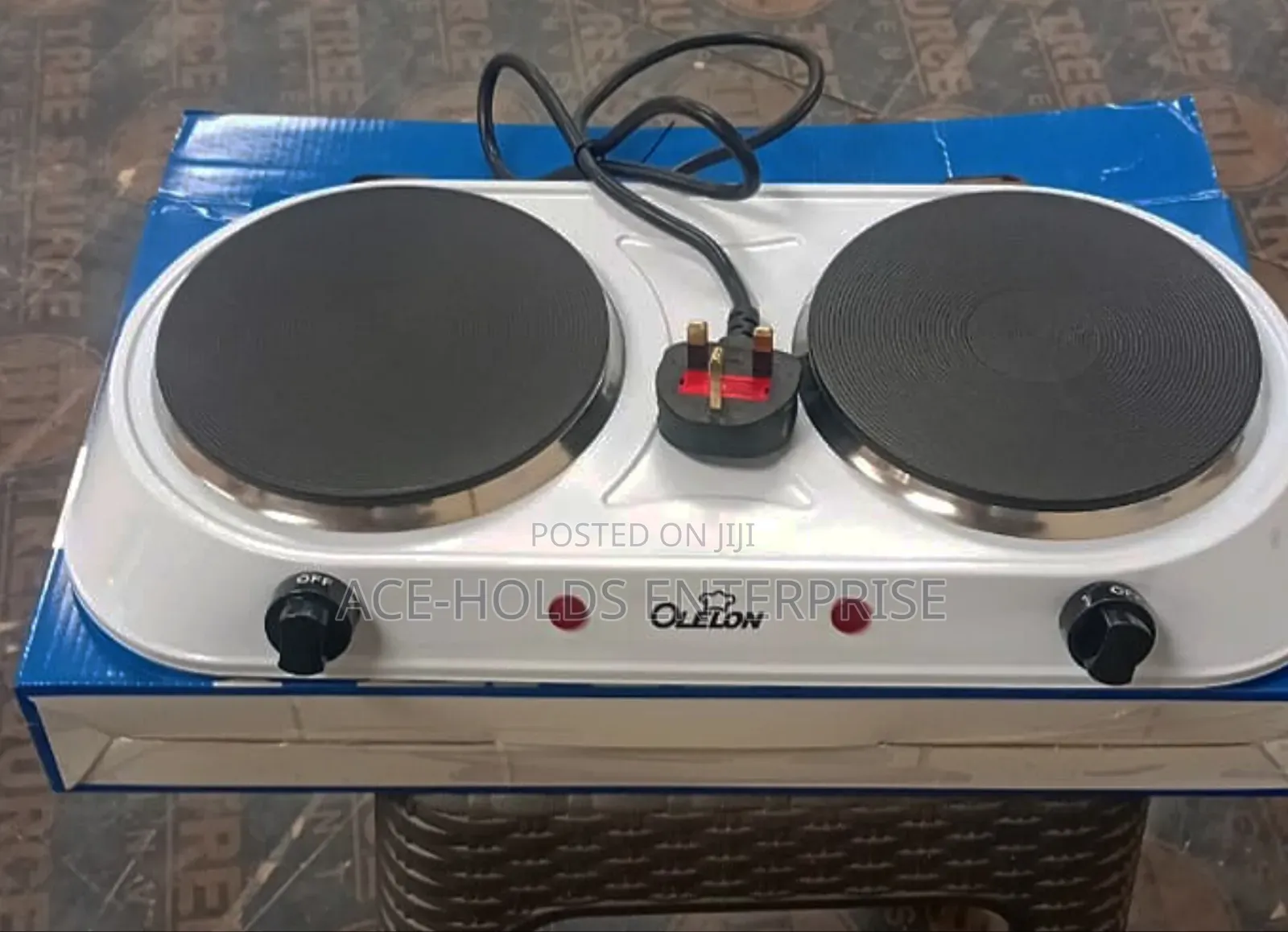 Olelon - Hot Plate Electric Double Cooker (Black/White)