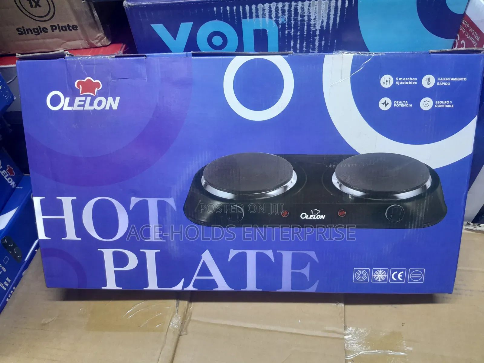 Olelon - Hot Plate Electric Double Cooker (Black/White)