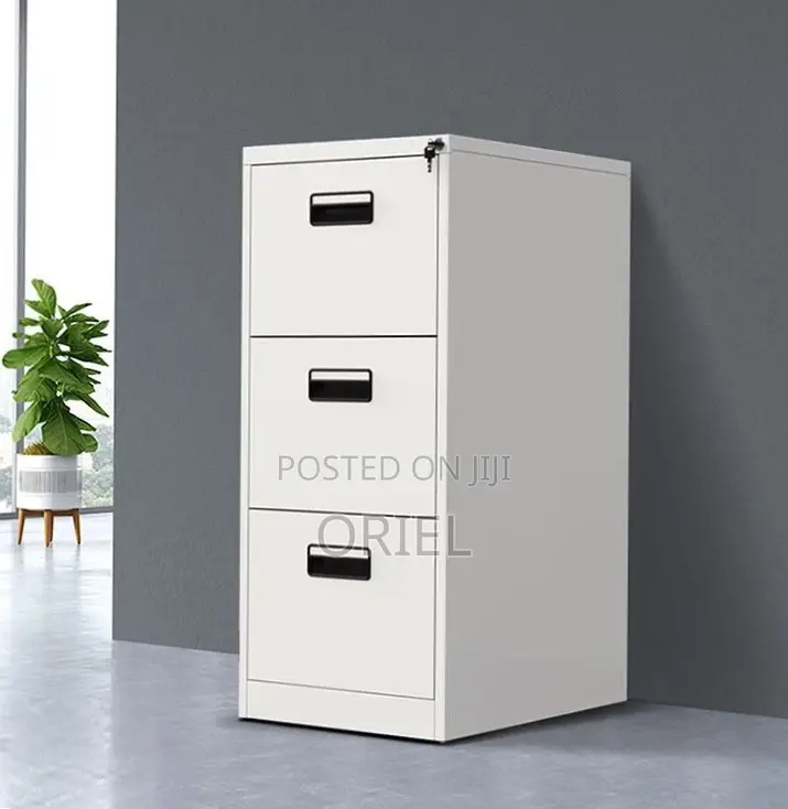 Office Cabinet : Three-Drawer Filing Document Filing Cabinet.
