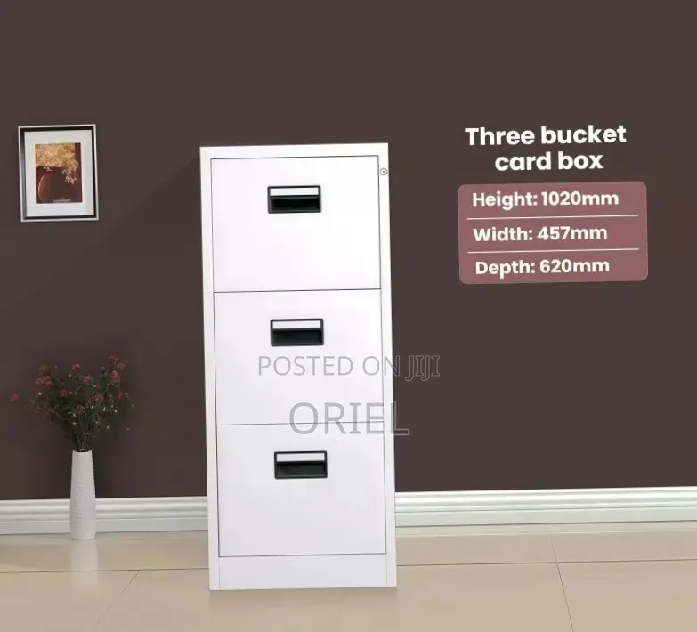 Office Cabinet : Three-Drawer Filing Document Filing Cabinet.