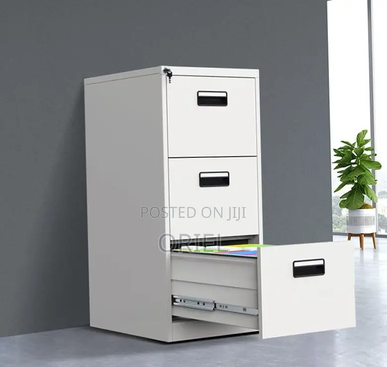 Office Cabinet : Three-Drawer Filing Document Filing Cabinet.