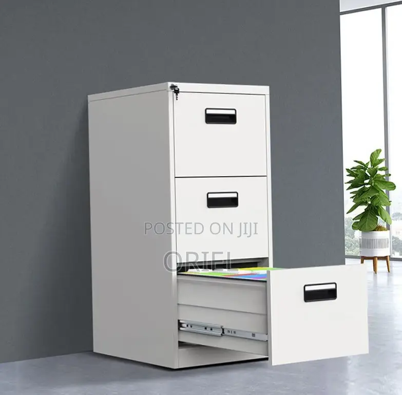 Office Cabinet : Three-Drawer Filing Document Filing Cabinet.