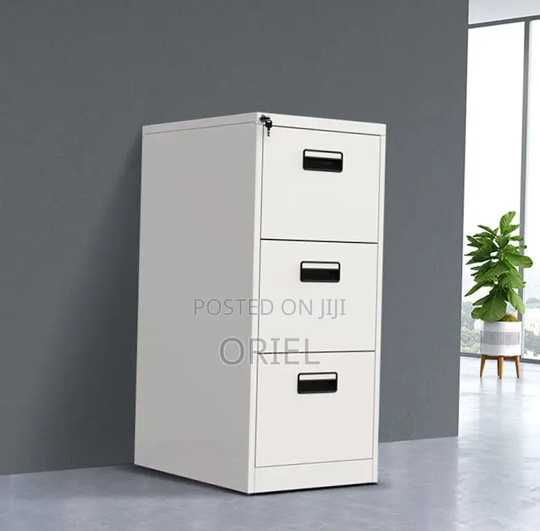 Office Cabinet : Three-Drawer Filing Document Filing Cabinet.