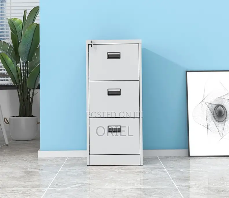Office Cabinet : Three-Drawer Filing Document Filing Cabinet.