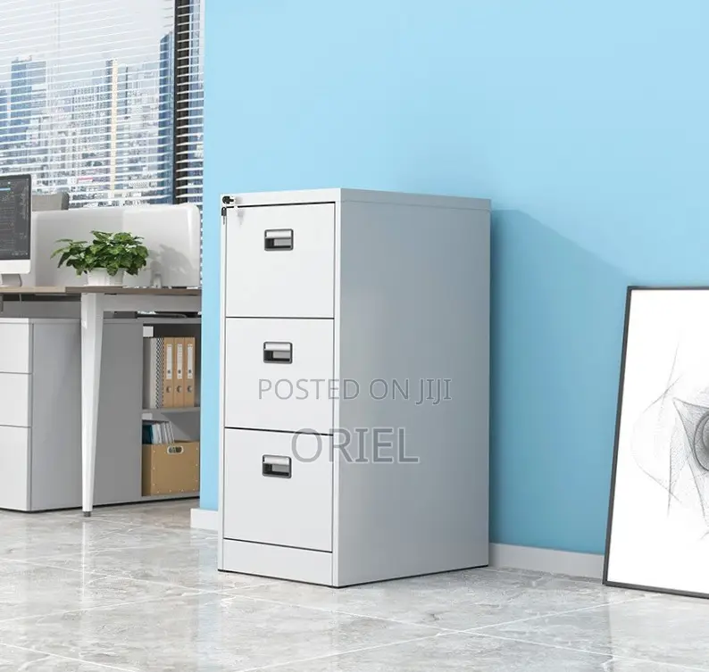 Office Cabinet : Three-Drawer Filing Document Filing Cabinet.