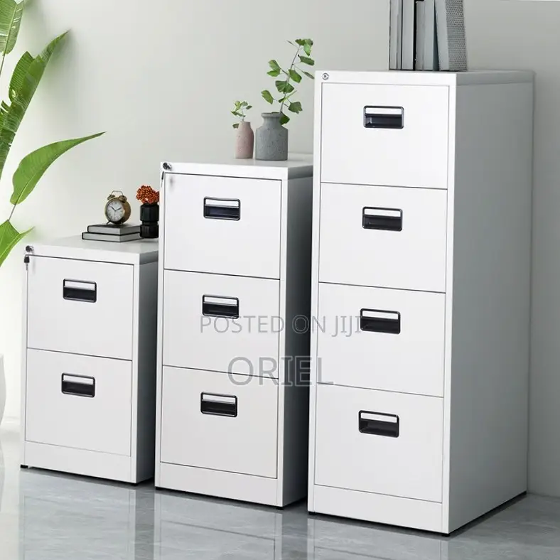 Office Cabinet : Three-Drawer Filing Document Filing Cabinet.
