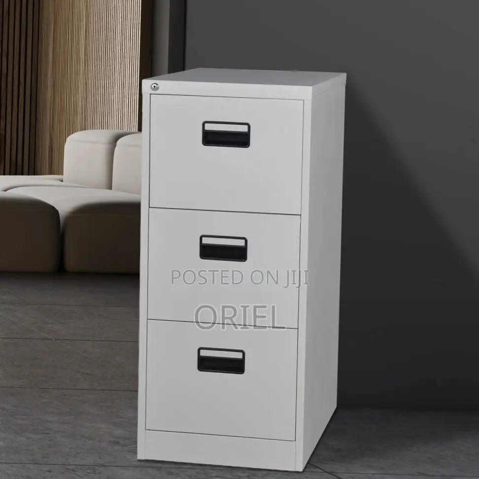 Office Cabinet : Three-Drawer Filing Document Filing Cabinet.