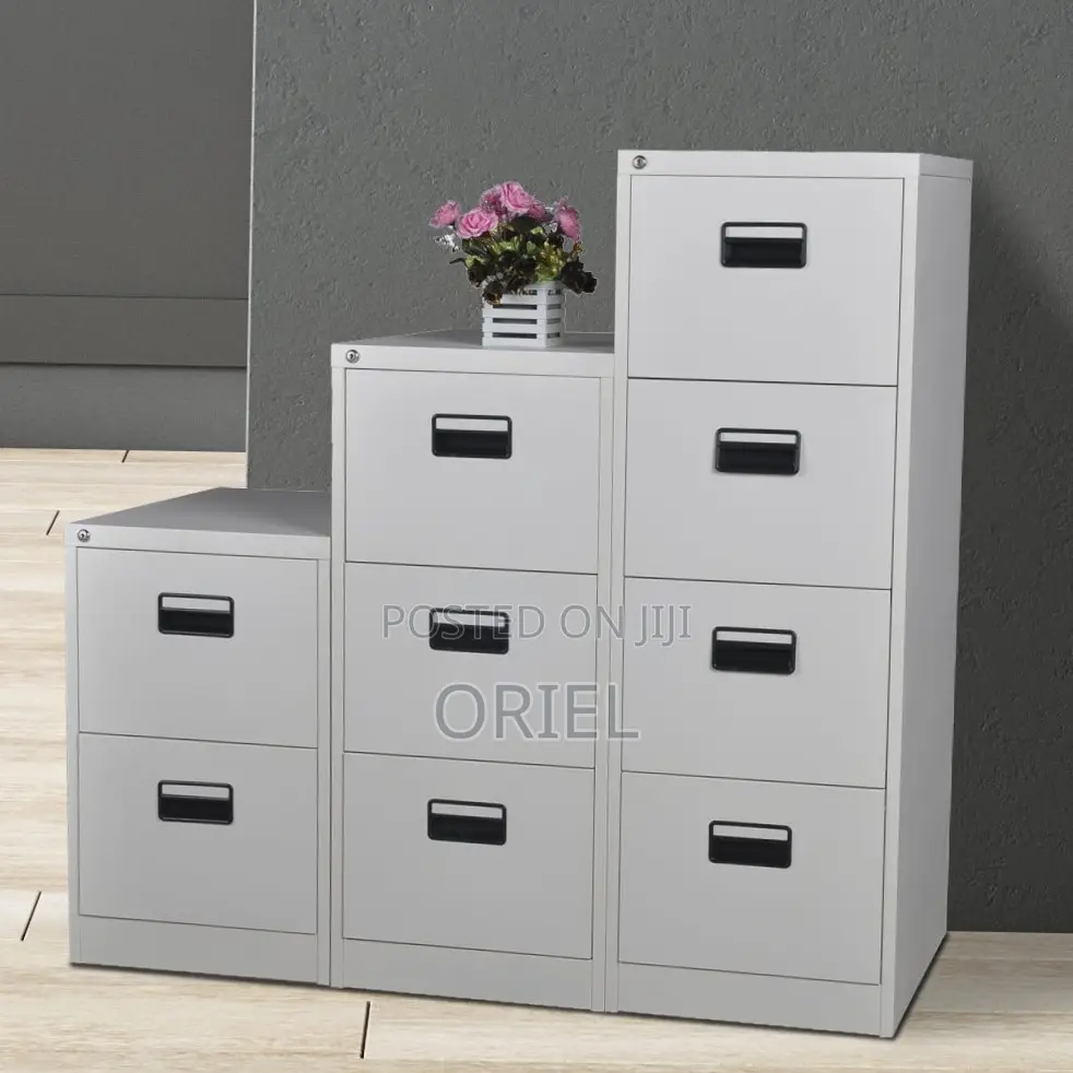 Office Cabinet : Three-Drawer Filing Document Filing Cabinet.