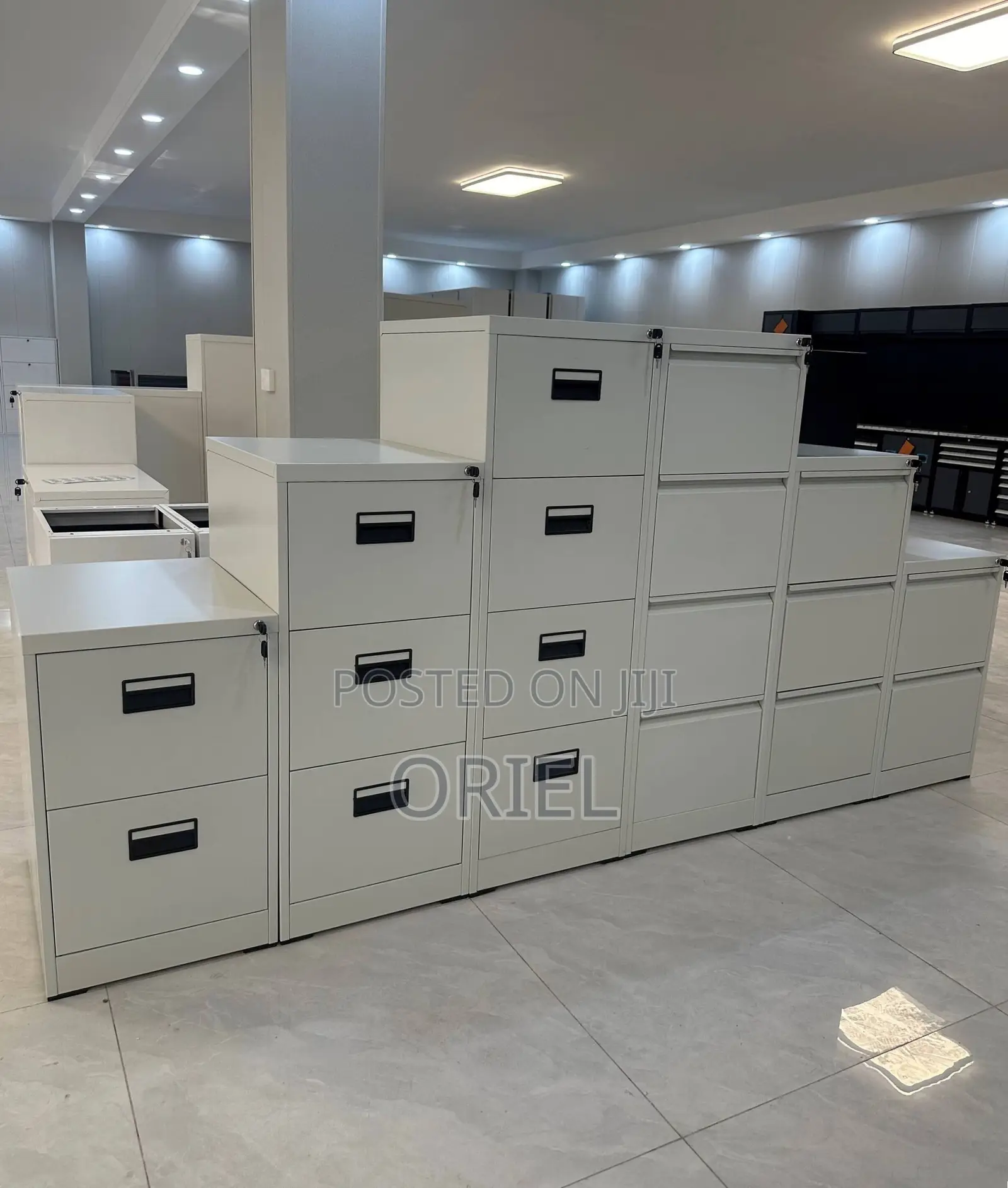 Office Cabinet : Three-Drawer Filing Document Filing Cabinet.
