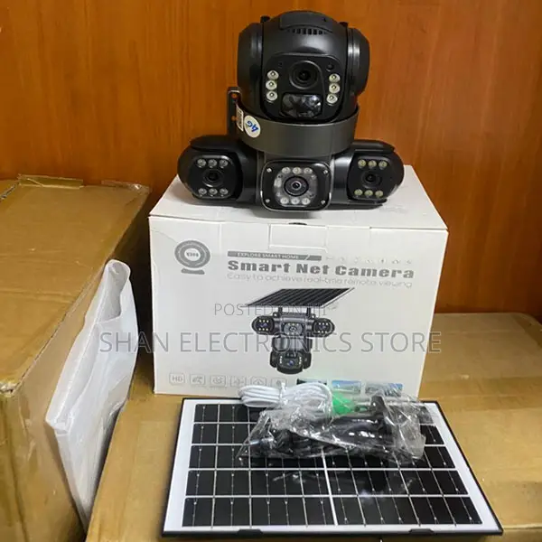 4g Triple Lens Solar CCTV Camera 360Degrees V380 Pro 12MP Surveillance