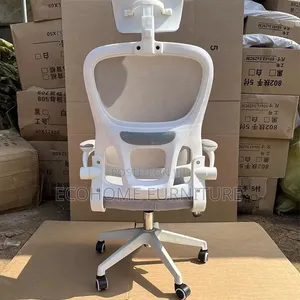 Office Chair; Ergonomic Chair Gray White