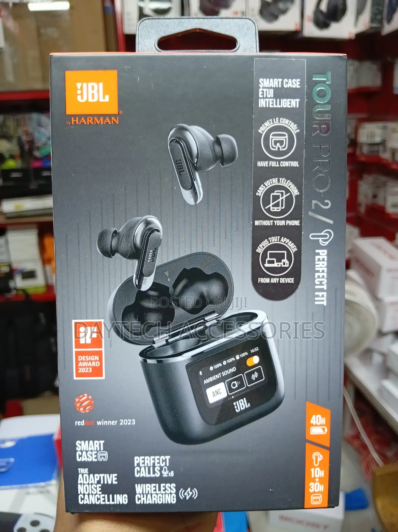 JBL Tour Pro 2 Noise-Canceling True Wireless in-Ear Earbuds - Black