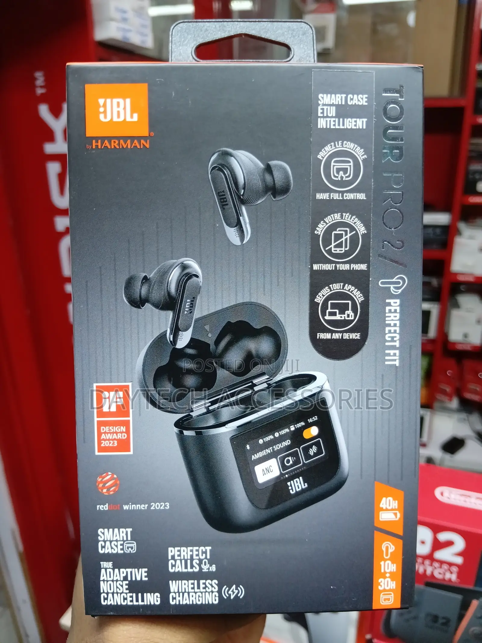 JBL Tour Pro 2 Noise-Canceling True Wireless in-Ear Earbuds - Black