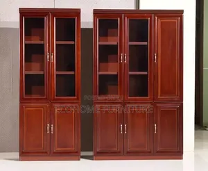 Cabinet: 2 Door MDF Filling Cabinet With Glass