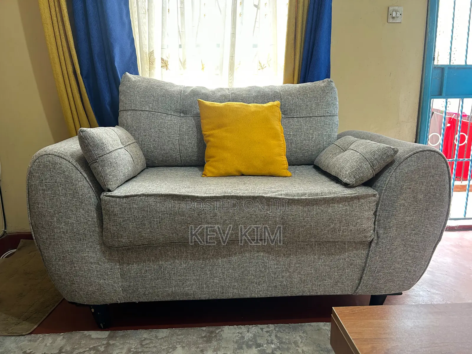 Elegant Modern Grey 5-Seater Sofa Set (3+2) + FREE Ottoman Cushions!