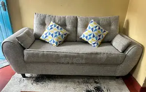 Elegant Modern Grey 5-Seater Sofa Set (3+2) + FREE Ottoman Cushions!