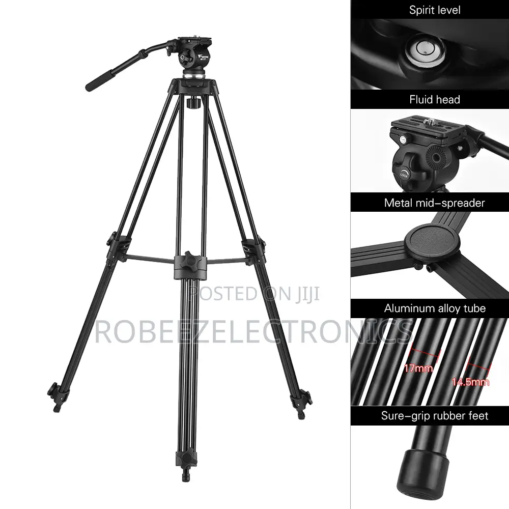 Weifeng WF-717 1.8m Heavy Duty Video Tripod With FluidHydraulic Head