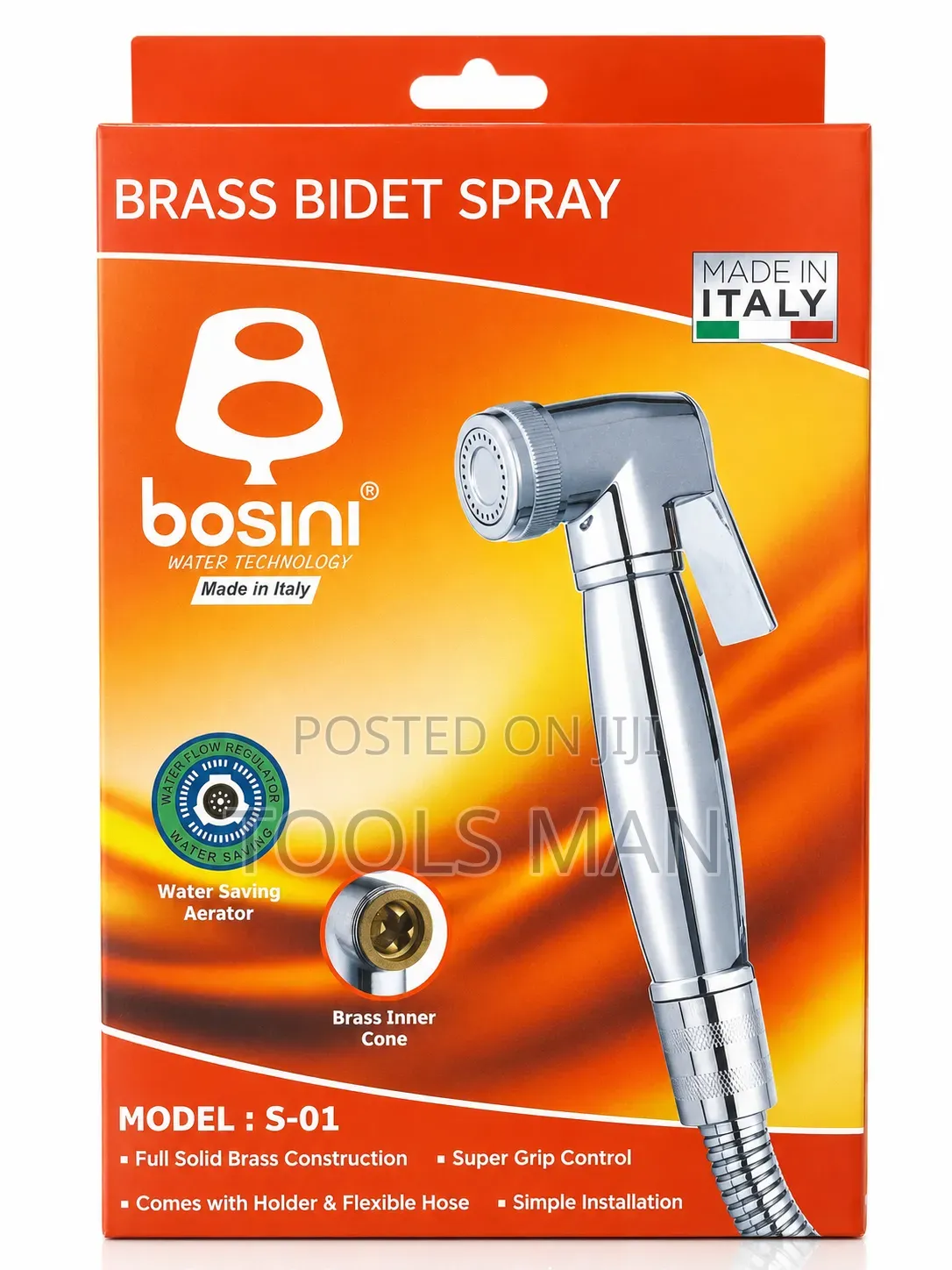 Bosini Arabic Shower.Italy Brass Bidet Spray Set.Holder Flexible Hose