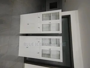 Office Cabinet;Durable White Glass Door Filing Cabinet – Lockable