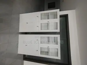 Office Cabinet;Durable White Glass Door Filing Cabinet – Lockable