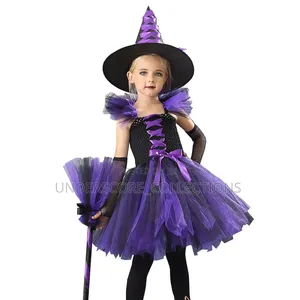 Purple and Black Tiered Tutu Witch Costume for Girls