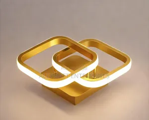 Gold Overlapping Square Ceiling Light