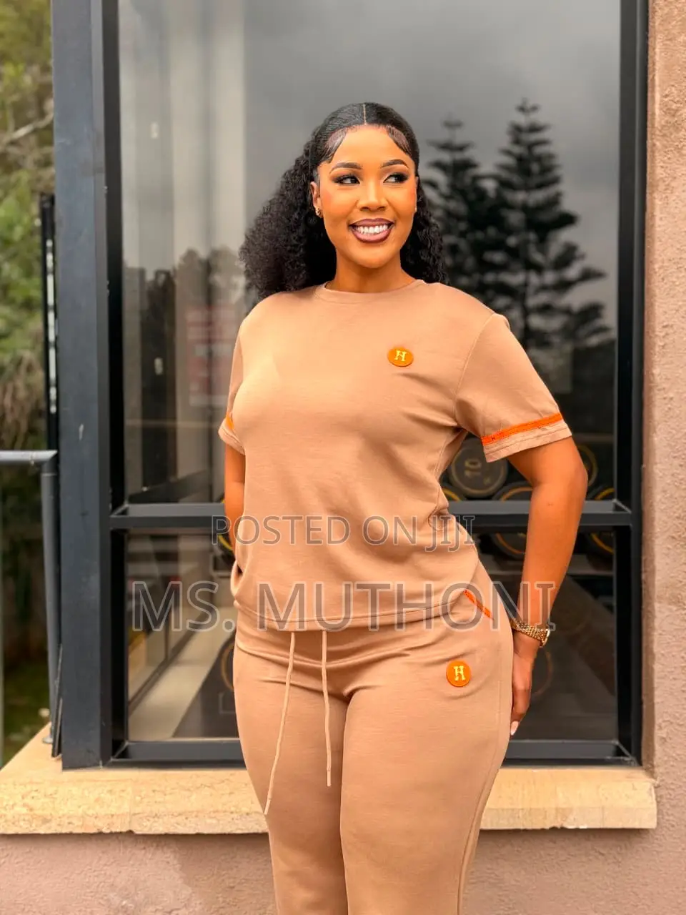 Designer (Hermès )Two-Piece Wide-Leg Lounge Set (M-Xl)