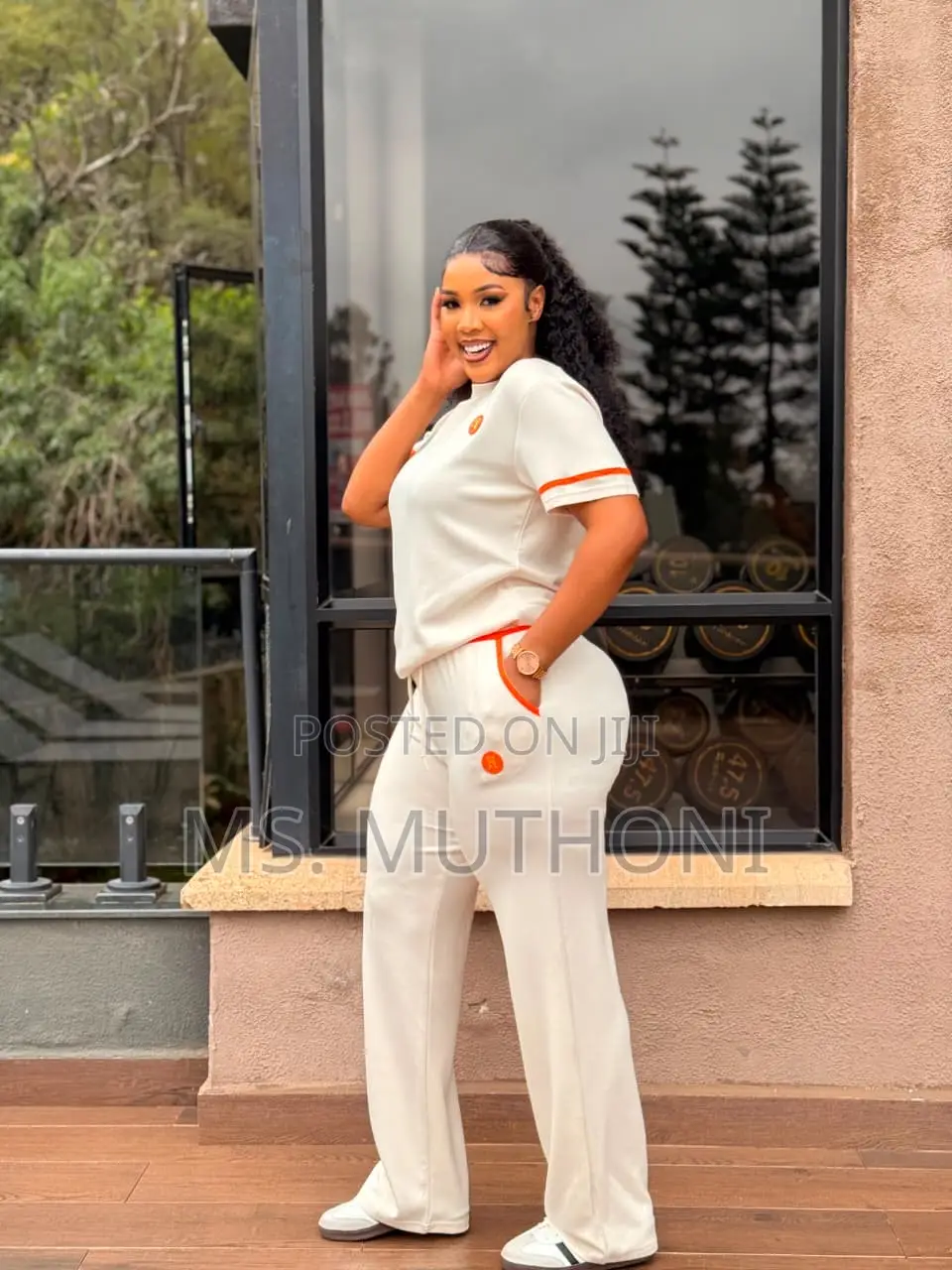 Designer (Hermès )Two-Piece Wide-Leg Lounge Set (M-Xl)