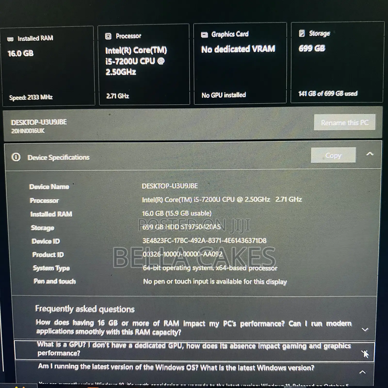 Laptop Lenovo ThinkPad X270 16GB Intel Core i5 SSD 700GB