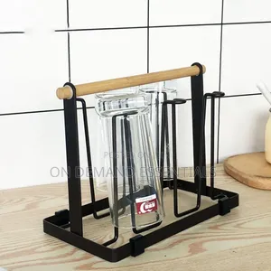 Metallic Glass Holder Metal+Bamboo