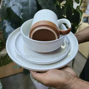 16pcs Cream Brown Dinner Set